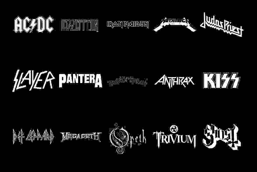 Overview of metal band logos.